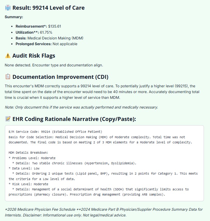 E/M-Code-Sense AI Results