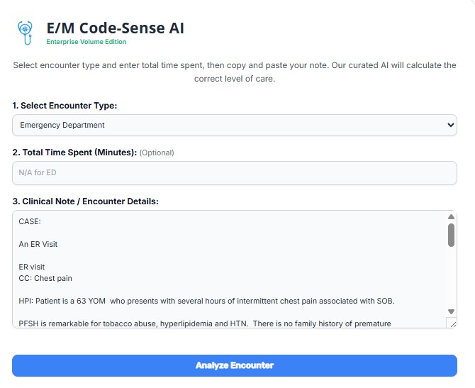 E/M-Code-Sense AI Input